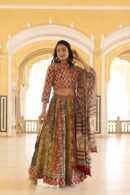 Red Lehenga Choli with Floral Printed Dupatta
