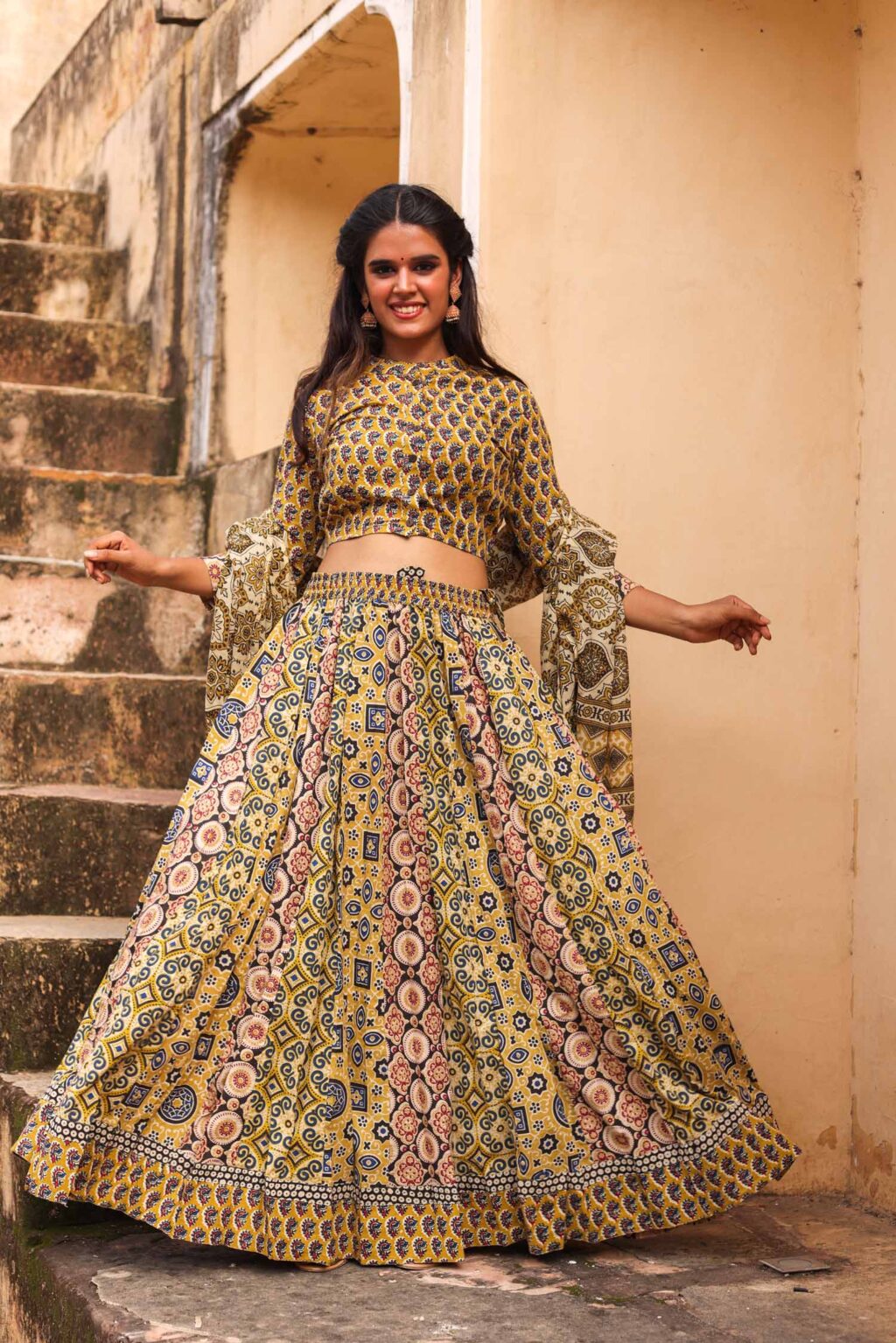 Hand Block Printed Skirt Blouse