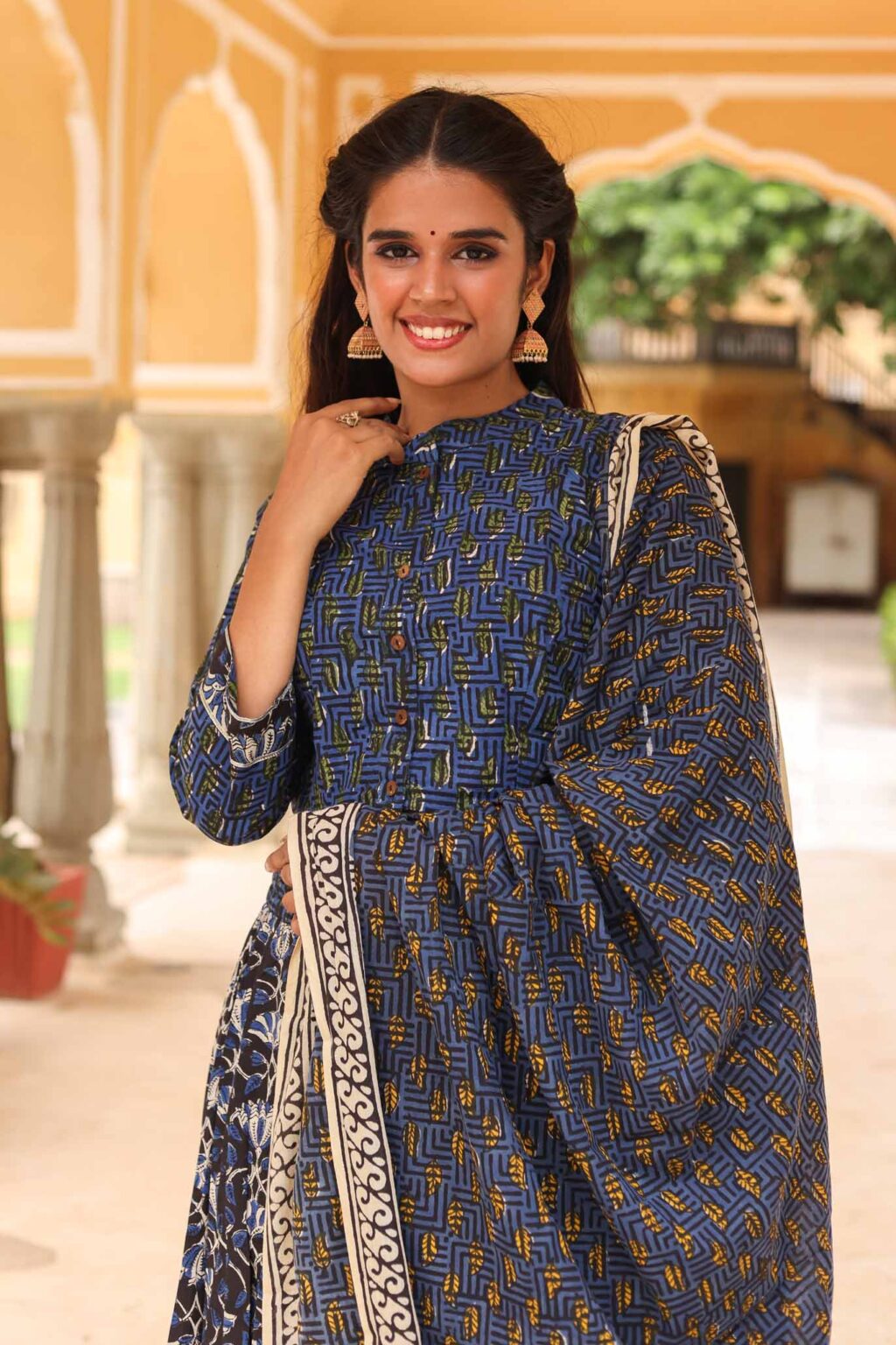 Rhino Blue Chaniya Choli with Floral Print