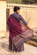 Purply Blue Cotton Chaniya Choli With Floral Design