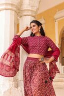 Rich Maroon Cotton Lehenga Choli For Women