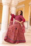 Rich Maroon Cotton Lehenga Choli For Women