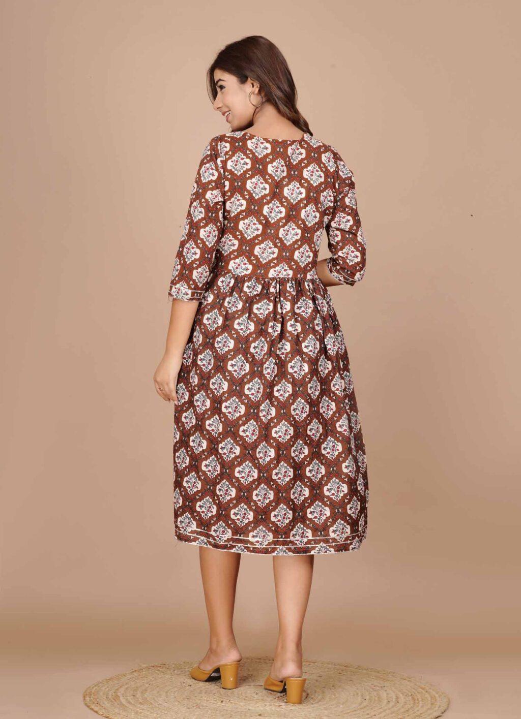 Sanguine Brown One Piece Cotton Dress