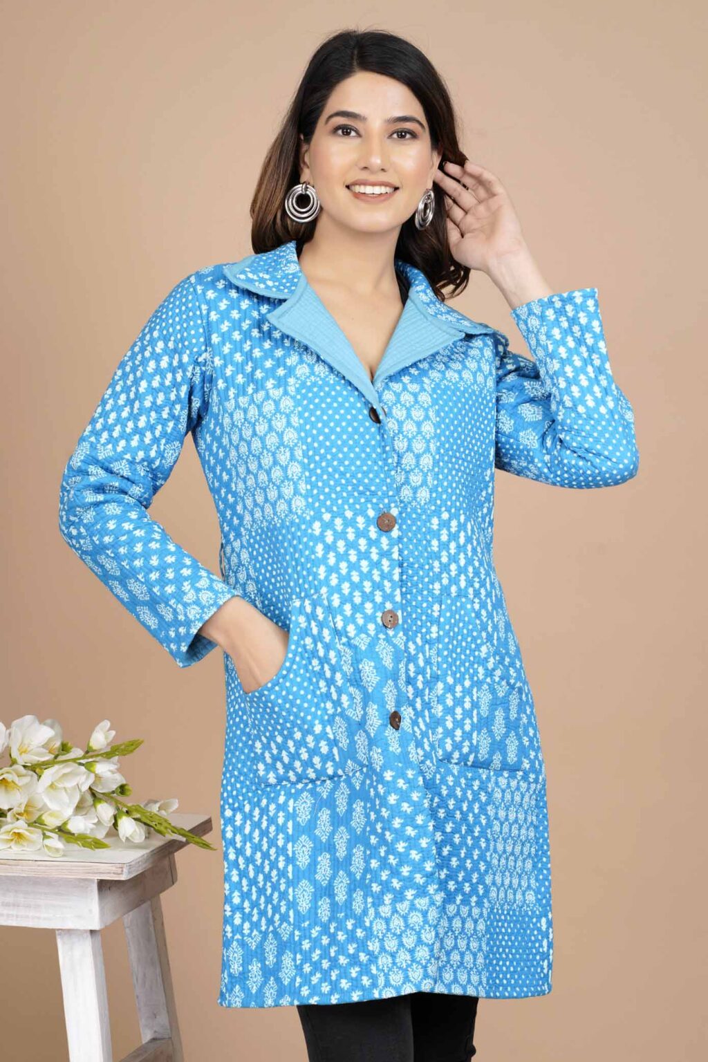Quilted Cotton Reversible Long Jackets