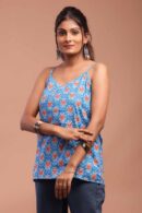 Bagru Hand Block Cotton Spaghetti Top