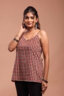 Bagru Printed Cotton Spaghetti Top