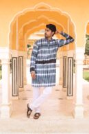 Multi Colour Tie & Dye Cotton Kurta For Men