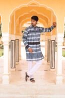Multi Colour Tie & Dye Cotton Kurta For Men