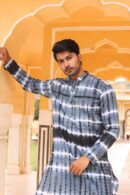 Multi Colour Tie & Dye Cotton Kurta For Men