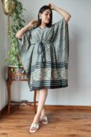 Bluish Grey Party Wear Kaftan Dresses