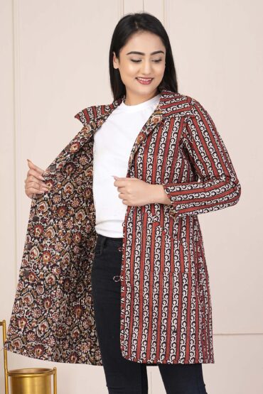 Cotton Block Printed Quilted Jacket