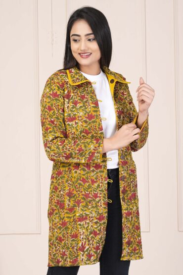 Cotton Quilted Printed Yellow Jackets