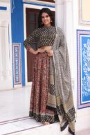 Black Lehenga Choli with Floral Design