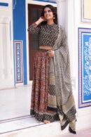 Black Lehenga Choli with Floral Design