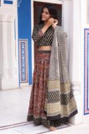 Black Lehenga Choli with Floral Design