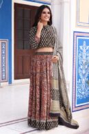 Black Lehenga Choli with Floral Design