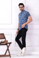 Indigo Dabu Printed Cotton Short Kurta