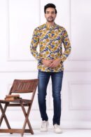 Bagru Printed Short Kurta For Men