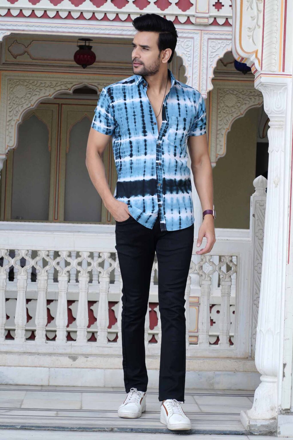 Tie & Die Hand Printed Cotton Shirt