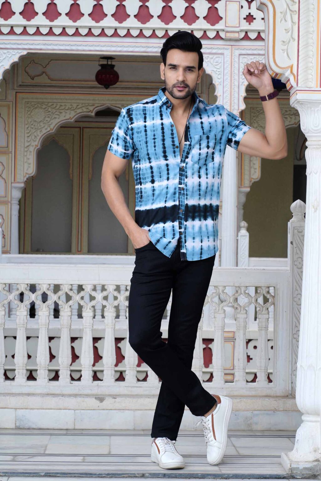 Tie & Die Hand Printed Cotton Shirt