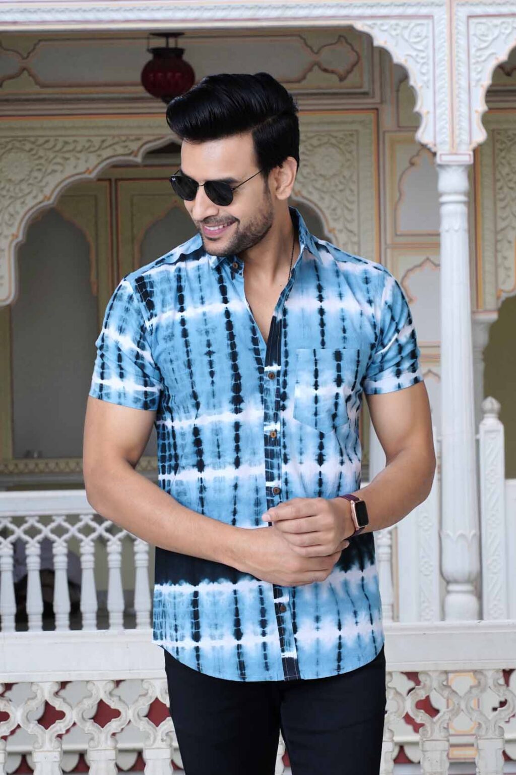 Tie & Die Hand Printed Cotton Shirt