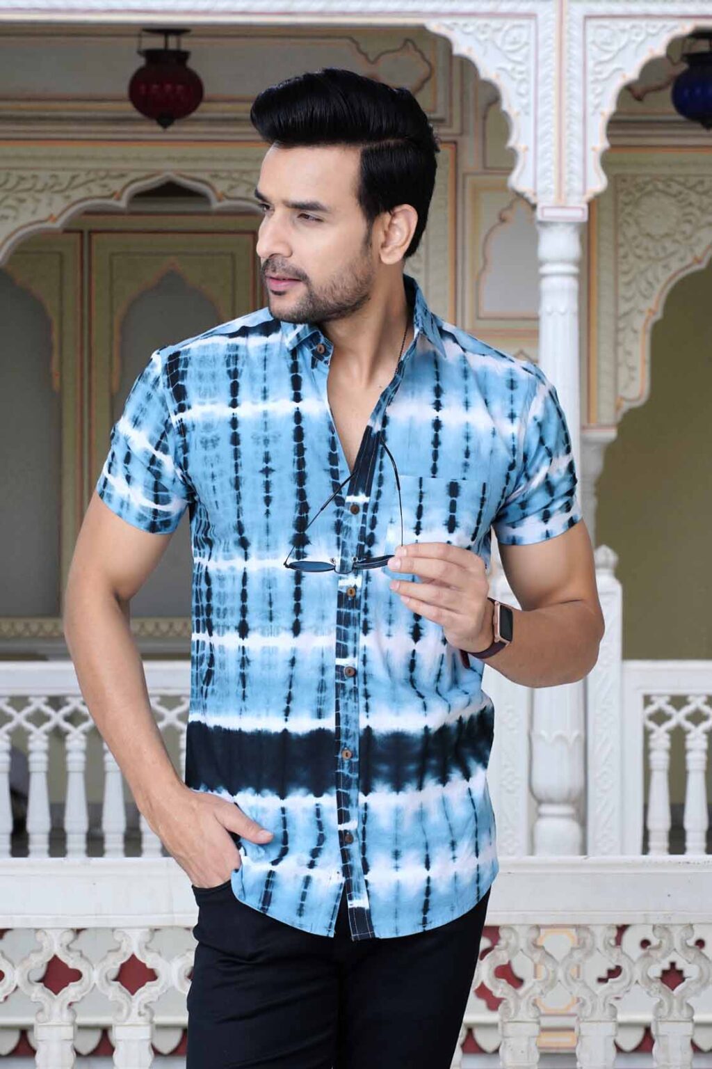 Tie & Die Hand Printed Cotton Shirt