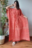 Orange Kaftan Night Gown