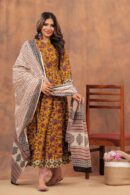 Yellow Anarkali Suit with Lattice Dupatta