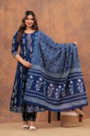 Indigo Anarkali Suit with Indigo Dupatta