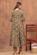 Yellow Anarkali Suit with Black Dupatta