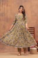 Yellow Anarkali Suit with Black Dupatta
