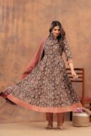 Black Anarkali Suit with Lattice Dupatta