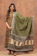 Mehandi Anarkali Suit With Paisley Bottom Dupatta