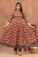 Red Anarkali Suit with Black Dupatta