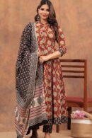 Red Anarkali Suit with Black Dupatta