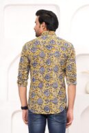 Yellow Printed Shirt with Floral Design