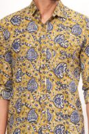 Yellow Printed Shirt with Floral Design