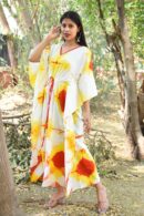 Multicolored Girls Kaftan Dress