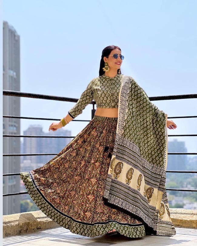 Jaipuri Hand Block Printed Lehenga Choli