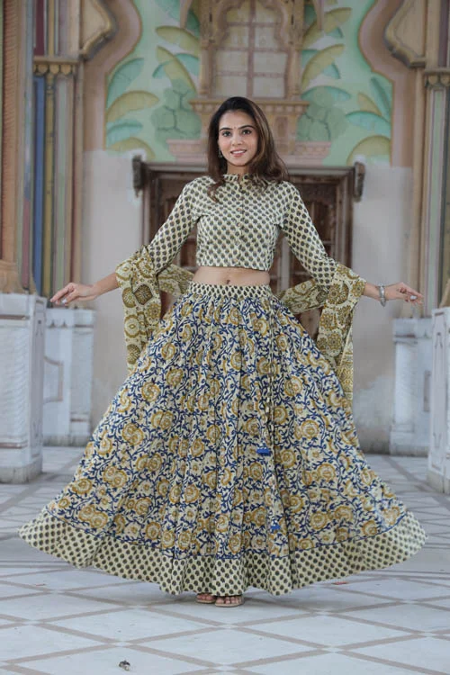 Bronco Printed Cotton Lehenga Choli front view