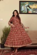 Brownish Red Anarkali Suit syle