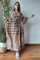 Coral Reef Block Printed Long Kaftan style