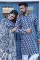 Greyish Blue Couple Combo Dresses look