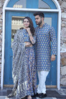 Greyish Blue Couple Combo Dresses side view