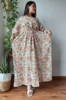 Gum Leaf Block Printed Long Kaftan style