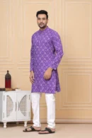 Purple Printed Long Kurta