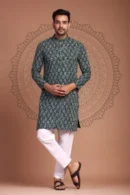 Ironside Grey Cotton Kurta for Men Design