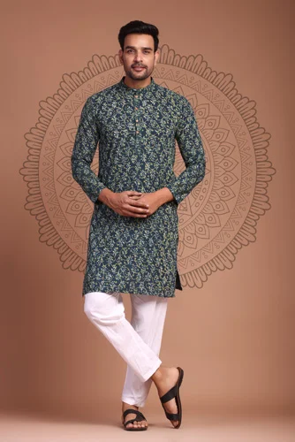 Ironside Grey Cotton Kurta for Men Design