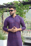 Lavender Purple Kurta Design for Men full view