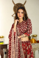 Mojo Red Lehenga Choli Designs for Wedding front view